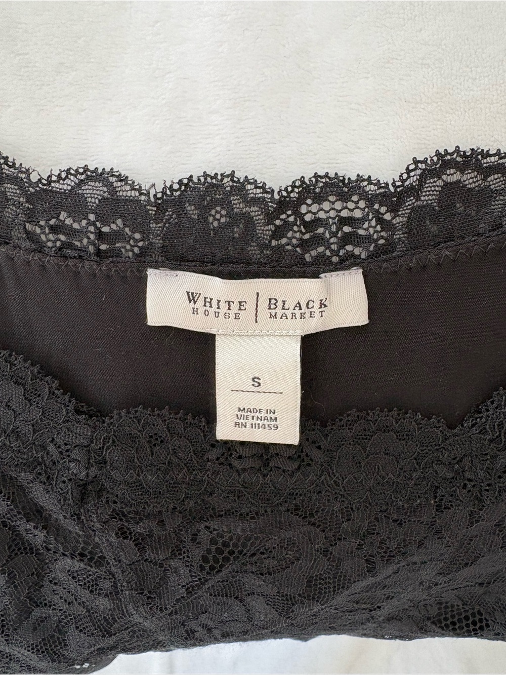 White House Black Market Jacquard Corset Tank Top Black Lace Size S